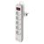 EMOS P1523CU, Hosszabbító 3 m / 5 aljzat / kapcsolós / fehér / 1× USB-A + 1× USB-C  / 1,5 mm2