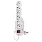 EMOS P1621, Hosszabbító 1,4 m  /  6 aljzat  /  fehér  /  PVC  /  1 mm2