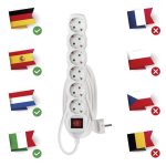 EMOS P1623R, Hosszabbító 3 m / 6 aljzat / kapcsolós / fehér / PVC / 1,5 mm2