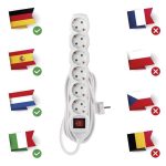 EMOS P1625R, Hosszabbító 5 m / 6 aljzat / kapcsolós / fehér / PVC / 1,5 mm2