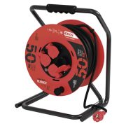   EMOS P19221, Kültéri kábeldob 50 m / 4 aljzat / fekete / gumi / 230 V / 2,5 mm2