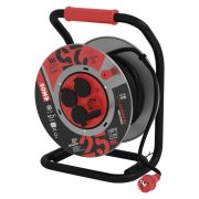   EMOS P19222, Kültéri kábeldob 25 m / 4 aljzat / fekete / gumi-neoprén / 230V / 1,5 mm2