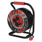 EMOS P19224, Kültéri kábeldob 40 m / 4 aljzat / fekete / gumi-neoprén / 230V / 2,5 mm2