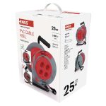 EMOS P19427, Kábeldob 25 m / 4 aljzat / fekete / PVC / 230 V / 1,5 mm2