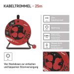 EMOS P19625, Kültéri kábeldob 25 m / 4 aljzat / fekete / gumi / 230 V / 2,5 mm2