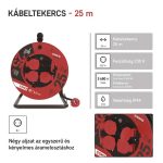 EMOS P19625, Kültéri kábeldob 25 m / 4 aljzat / fekete / gumi / 230 V / 2,5 mm2