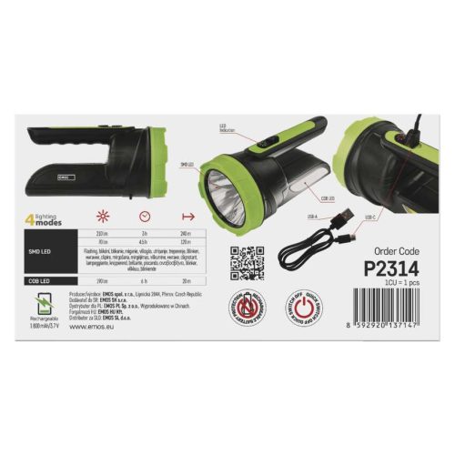 EMOS P2314, Akkumulátoros LED lámpa 210 lm, 1 800 mAh