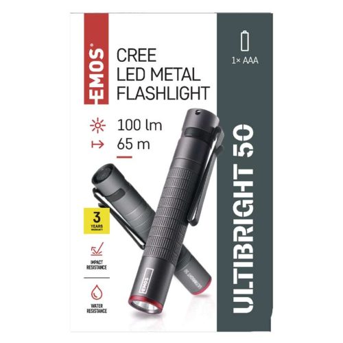 EMOS P3150, ULTIBRIGHT 50 CREE LED fém zseblámpa, 100lm