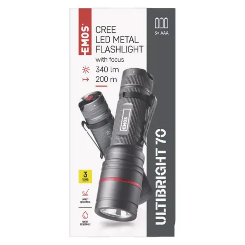 EMOS P3170, ULTIBRIGHT 70 CREE LED fém zseblámpa, 340lm