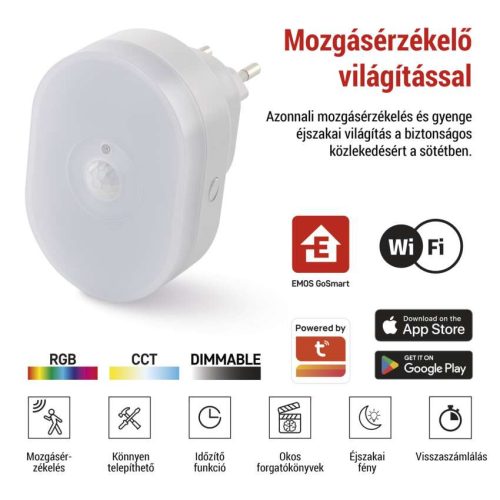 EMOS P3322, GoSmart PIR érzékelő (mozgásérzékelő) éjjeli fénnyel, WiFi