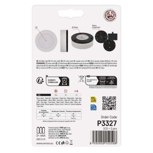 EMOS P3327, EMOS LED éjjeli fény 4LED 3× AAA, 2 db