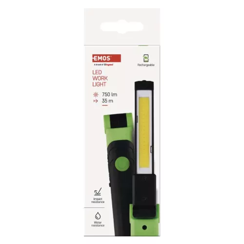EMOS P4540, COB LED újratölthető zseblámpa P4540, 750 lm, 1800 mAh