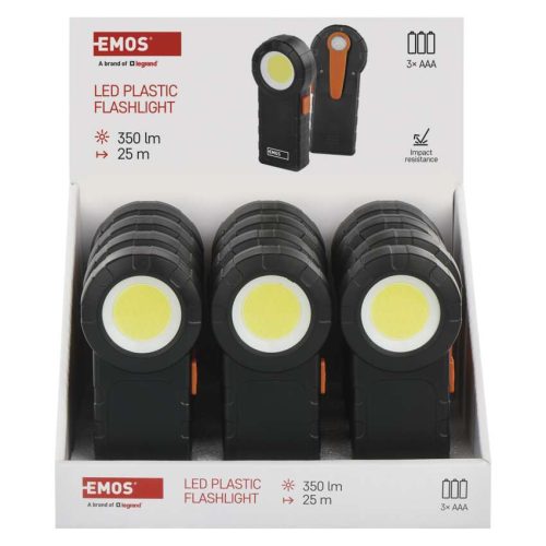 EMOS P4715, COB LED ZSEBLÁMPA, 3× AAA 12 DB