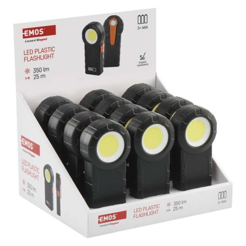 EMOS P4715, COB LED ZSEBLÁMPA, 3× AAA 12 DB