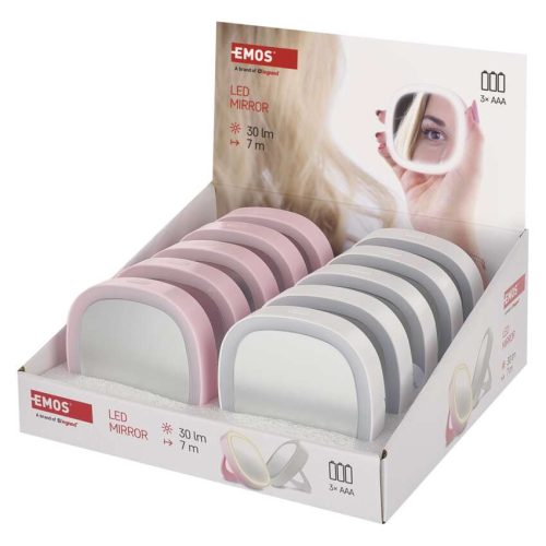 EMOS P4718, Hordozható sminktükör LED fénnyel 10db, display box