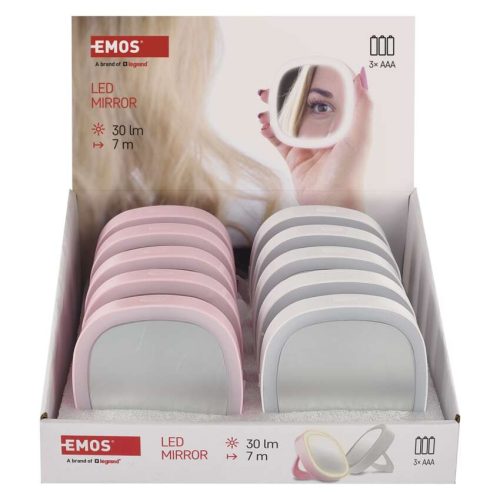 EMOS P4718, Hordozható sminktükör LED fénnyel 10db, display box