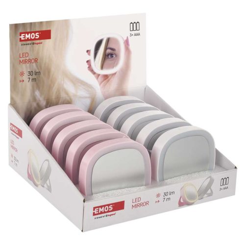 EMOS P4718, Hordozható sminktükör LED fénnyel 10db, display box