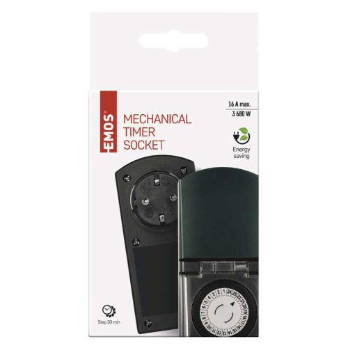 EMOS P5526N, Mechanikus időkapcsoló P5526 IP44 SCHUKO