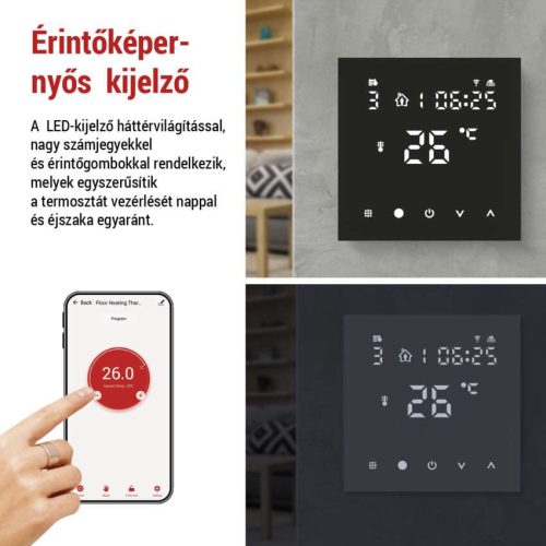 EMOS P56201BUF, GoSmart Programozható vezetékes termosztát padlófűtéshez WiFi-vel P56201BUF