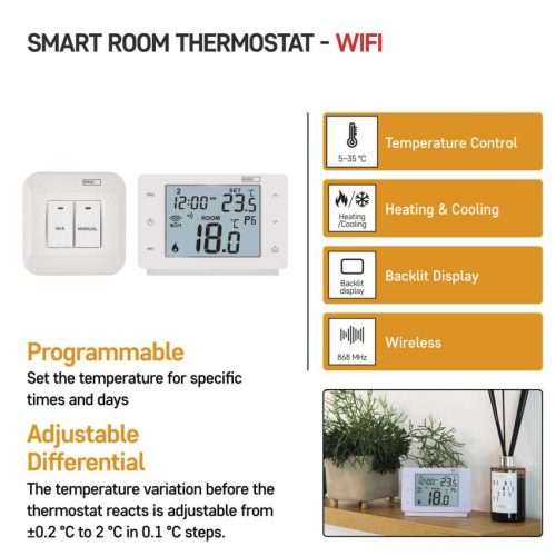 EMOS P56211, GoSmart Programozható vezeték nélküli szobatermosztát WiFi-vel P56211 