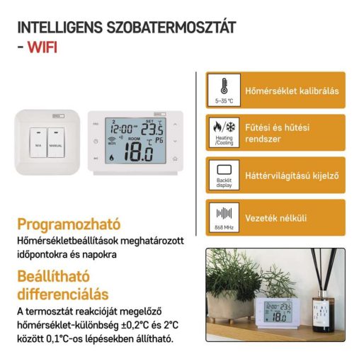 EMOS P56211, GoSmart Programozható vezeték nélküli szobatermosztát WiFi-vel P56211 