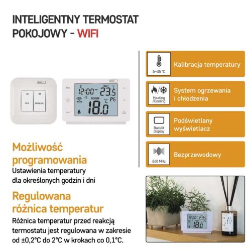 EMOS P56211, GoSmart Programozható vezeték nélküli szobatermosztát WiFi-vel P56211 