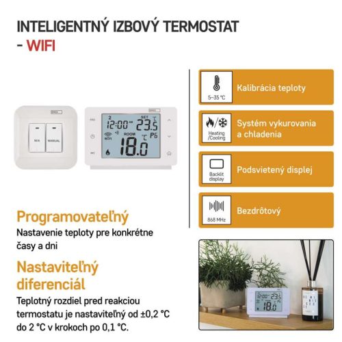 EMOS P56211, GoSmart Programozható vezeték nélküli szobatermosztát WiFi-vel P56211 