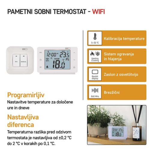 EMOS P56211, GoSmart Programozható vezeték nélküli szobatermosztát WiFi-vel P56211 