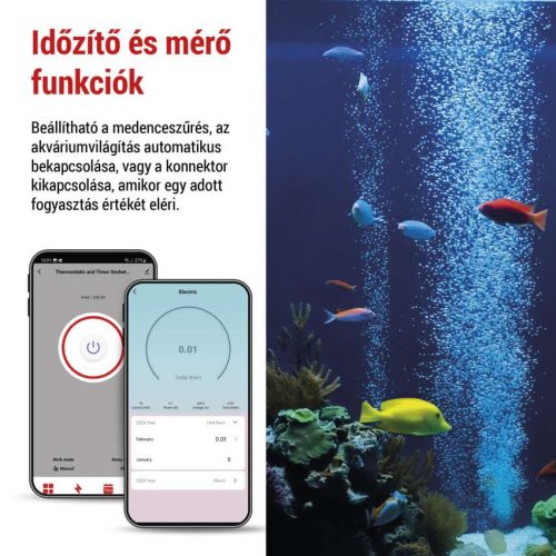 EMOS P56601SH, GoSmart 2 az 1-ben konnektoros, digitális termosztát időzítő funkcióval, schuko, WiFi