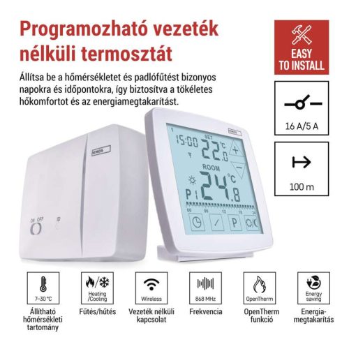 EMOS P56A11, Programozható vezeték nélküli OpenTherm szobatermosztát P56A11