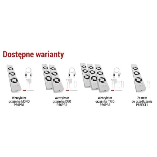EMOS P56PR3, Radiátor fűtéserősítő ventilátor TRIO, fehér