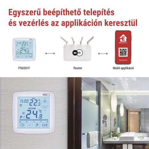 EMOS P56S01F, GoSmart Programozható vezetékes termosztát padlófűtéshez WiFi-vel P56S01F