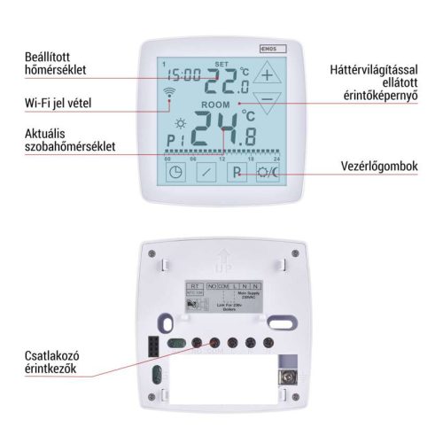 EMOS P56S01, GoSmart Programozható vezetékes szobatermosztát WiFi-vel P56S01