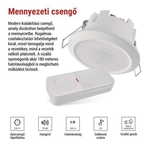 EMOS P57103, Vezetékes/Vezeték nélküli csengő P57103, beépített