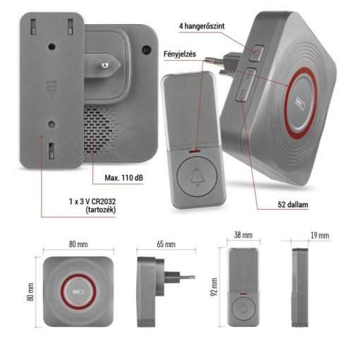 EMOS P5735SS, GoSmart Vezeték nélküli csengő P5735SS wifivel