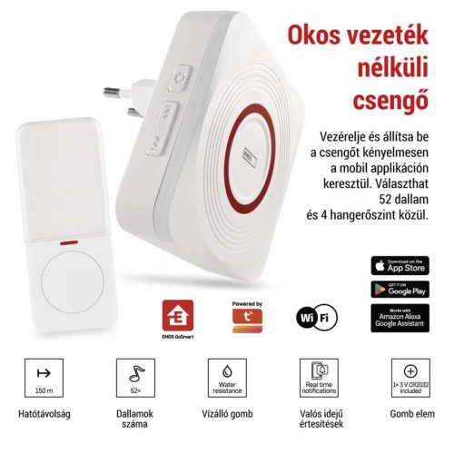 EMOS P5735WS, GoSmart Vezeték nélküli csengő P5735WS wifivel