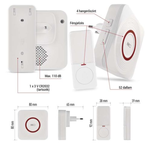 EMOS P5735WS, GoSmart Vezeték nélküli csengő P5735WS wifivel