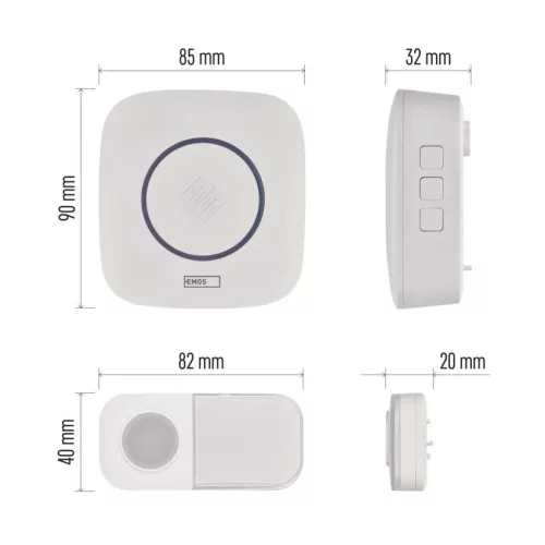 EMOS P5736, Vezeték nélküli csengő P5736, 3× AA