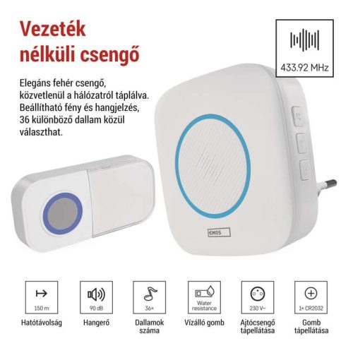 EMOS P5737, Vezeték nélküli csengő P5737