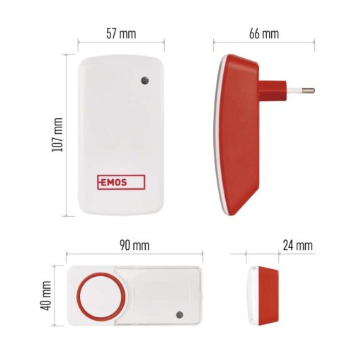 EMOS P5750.2R, Vezeték nélküli csengő, elem nélküli P5750.2R