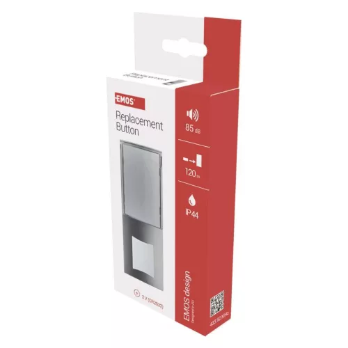 EMOS P5760T, Kültéri tartalék nyomógomb P5760,P5763,P5763R csengőhöz, 1x CR2032