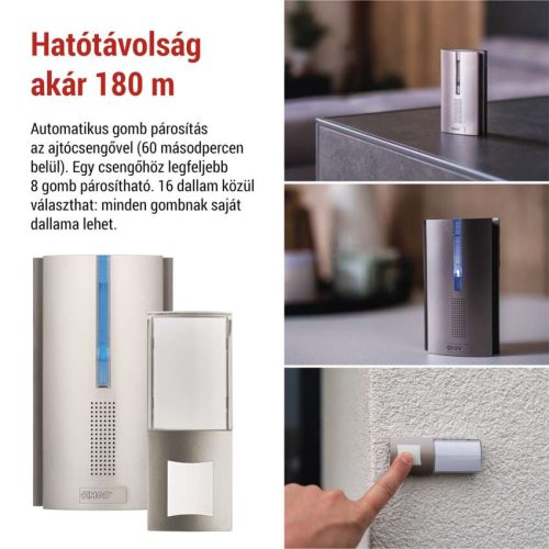 EMOS P5763N, Vezeték nélküli csengő P5763N, 3× AA, ismétlési funkció