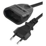 EMOS PC01301, Hosszabbító 1,5 m / 1 aljzat / fekete / PVC / 0,75 mm2