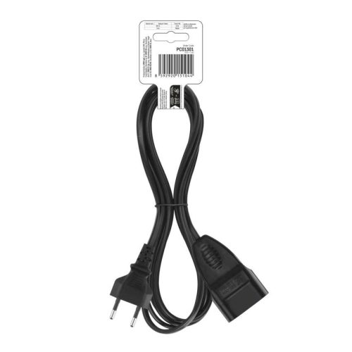 EMOS PC01301, Hosszabbító 1,5 m / 1 aljzat / fekete / PVC / 0,75 mm2