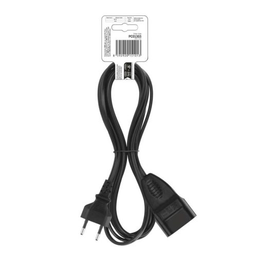 EMOS PC01303, Hosszabbító 3 m / 1 aljzat / fekete / PVC / 0,75 mm2
