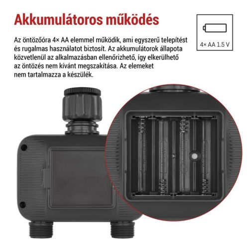 EMOS PW56202, GoSmart öntöző időzítő, Bluetooth 5.0, 2 kimenet