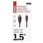 EMOS S10102, HDMI kábel 2.0 A-C dugó 1.5m