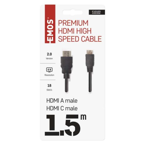 EMOS S10102, HDMI kábel 2.0 A-C dugó 1.5m