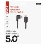EMOS S10510, HDMI kábel 2.0 A-A dugó 90°, 5m