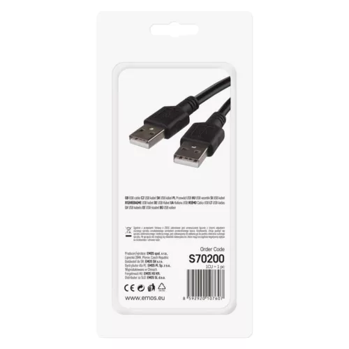 EMOS S70200, USB kábel 2.0 A – micro B csatlakozó 2m